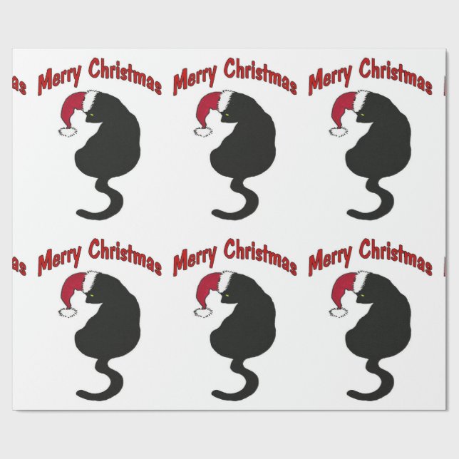 Julkatt som slår in papper presentpapper (Platt)