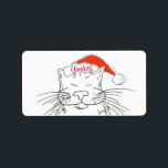 Julkatt vit och röd tabbe adressetikett<br><div class="desc">Personlig Julvit och röd tabby katt i jultomteetiketten. En roligt illustrerade etiketten för gåvor som ges till kattälskare eller kuvert. Matchande gratulationskort,  kopp och presentsäckar finns också i den här utformningen. Du kan anpassa namn på etiketten genom att klicka på Anpassa.</div>