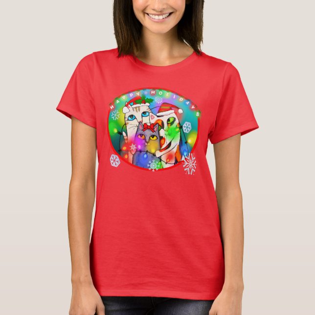 Julkattälskare T-tröja T-shirt (Framsida)