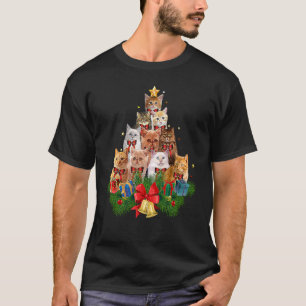 Julkattegrafik Glad kattjul Julgran Katt T Shirt