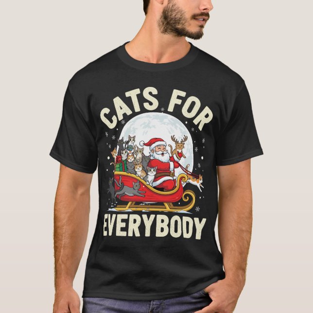 Julkatten för alla högtids Santa Katt  T Shirt (Framsida)