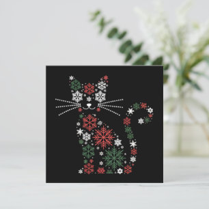 Julkatten gjorde snöflingor Roliga katter Julkort