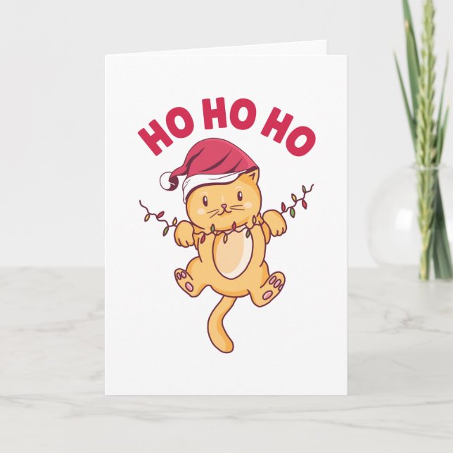 Julkatten Ho Ho Ho Kort (Framsida)
