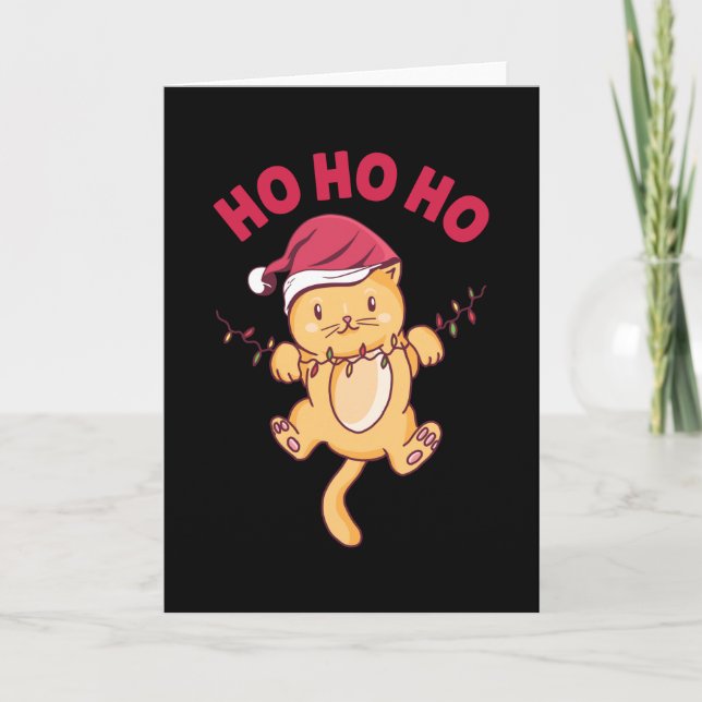 Julkatten Ho Ho Ho Kort (Framsida)
