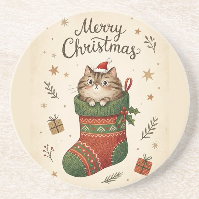 Julkatten i julstrumpa underlägg (Framsidan)