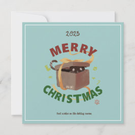 Julkatten i kartong inbjudningar