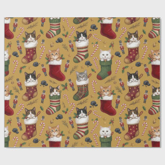 Julkatten i strumpor presentpapper