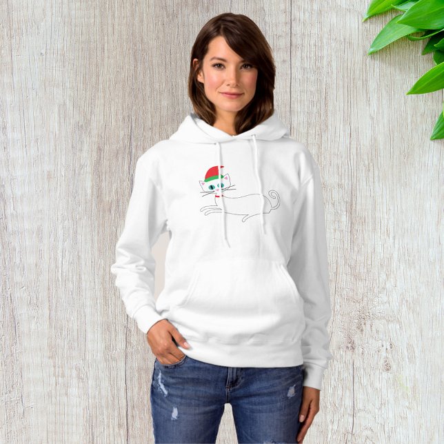 Julkatten iförd jultomtehatt t shirt (Skapare uppladdad)