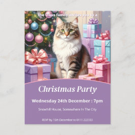 Julkatten Inbjudan Vykort