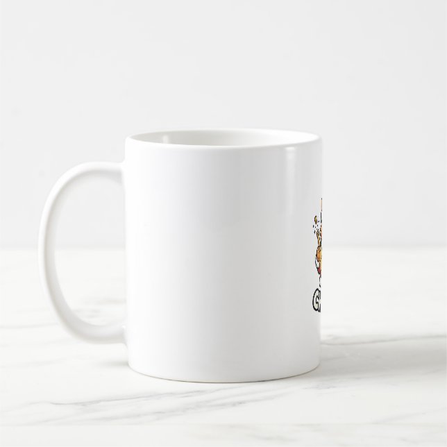 Julkatten jublar vektordesign kaffemugg (Vänster)