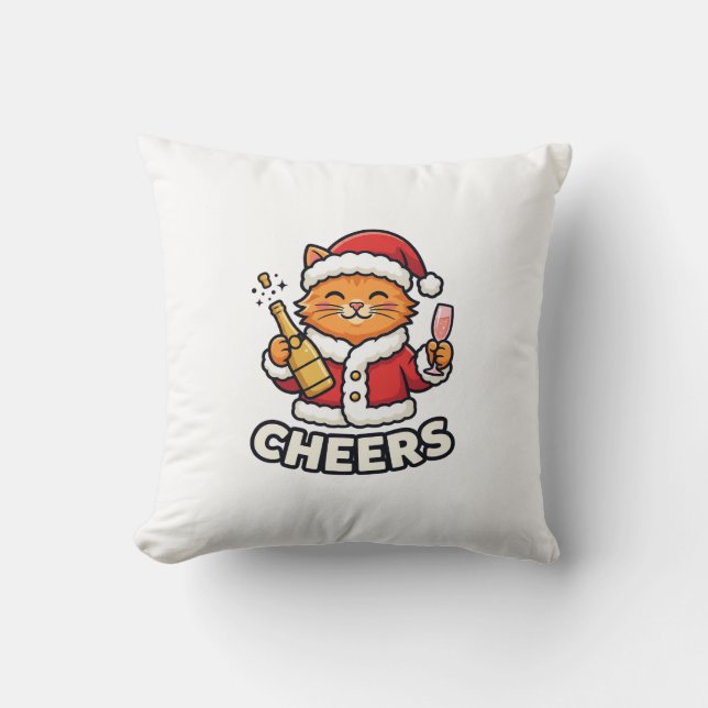 Julkatten jublar vektordesign kudde (Framsida)