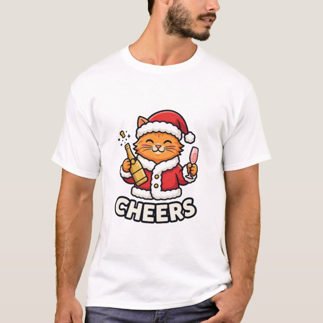 Julkatten jublar Vektordesign T Shirt (Framsida)
