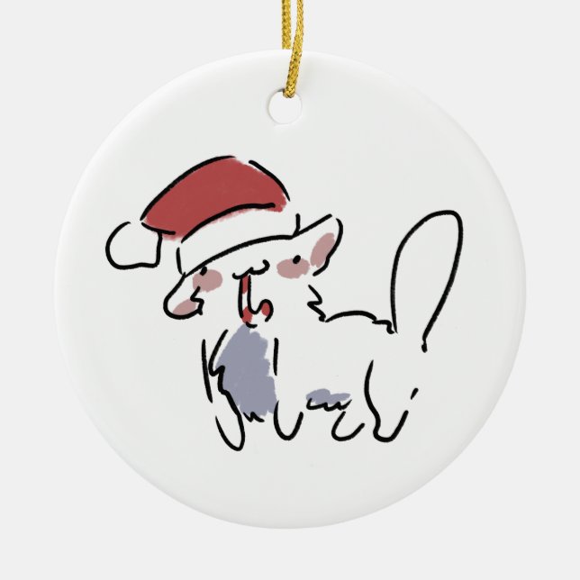 Julkatten Julgransprydnad Keramik (Framsidan)