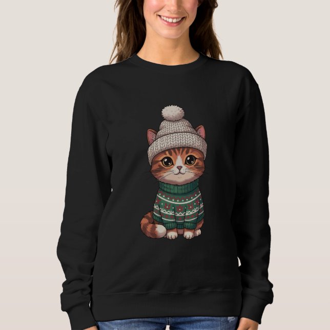 Julkatten, kattälskare t shirt (Framsida)