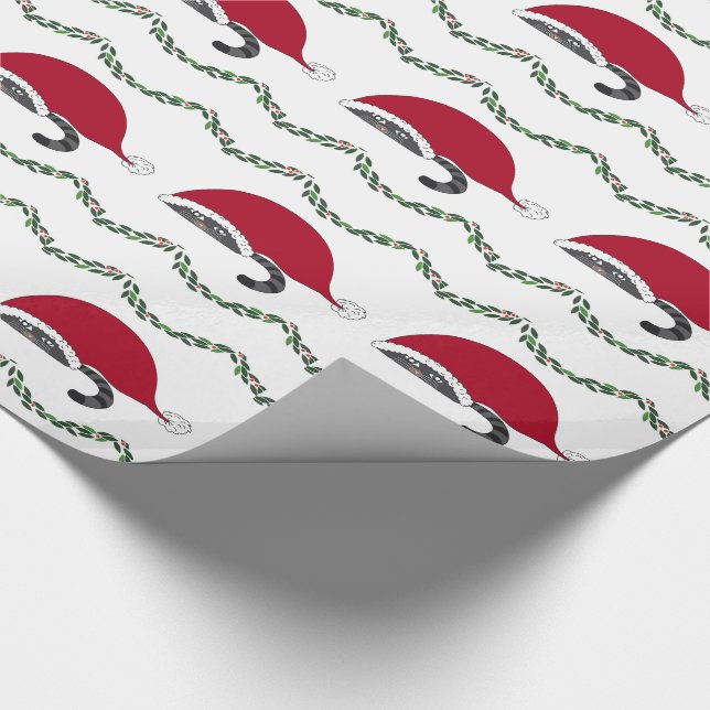 Julkatten och girlander presentpapper (Hörn)