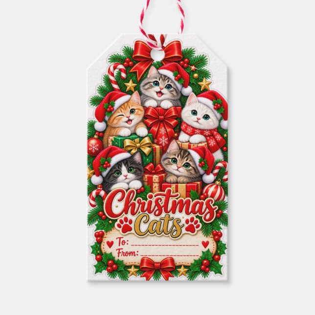 Julkatten presentgiftsetikett presentetikett (Framsidan)