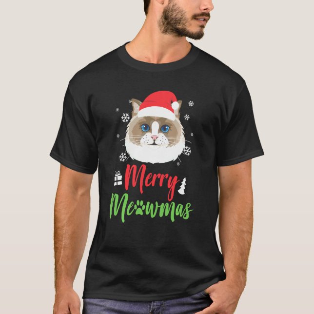 Julkatten Ragdoll God Julkatten T Shirt (Framsida)