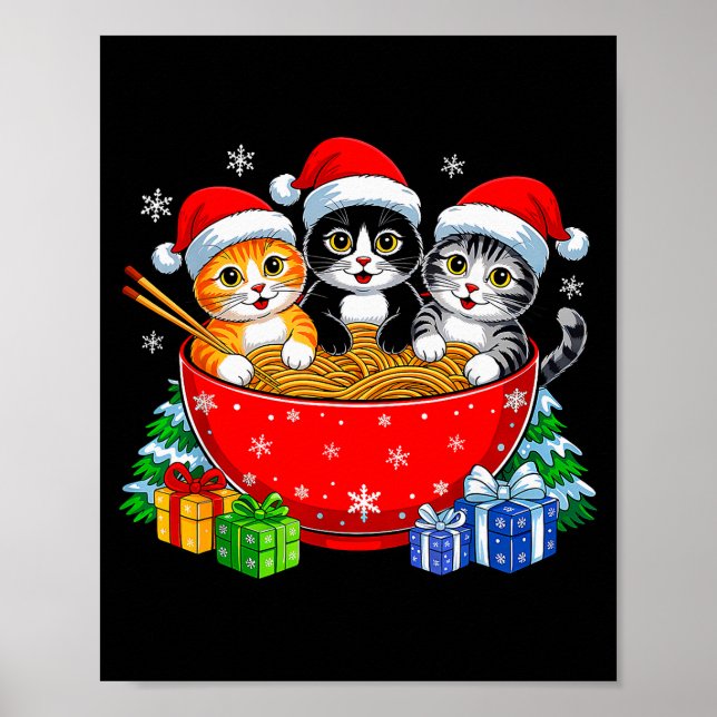 Julkatten Ramen Kittel Anime Jul För Män Kvinnor Poster (Framsidan)