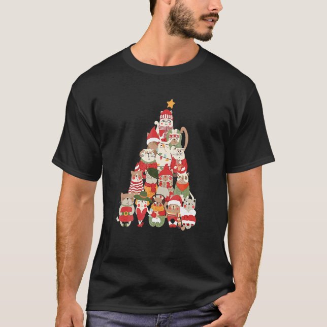Julkatten Ree God Jul Retro Groovy T Shirt (Framsida)