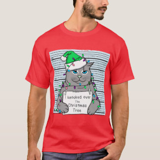 Julkatten rolig t shirt