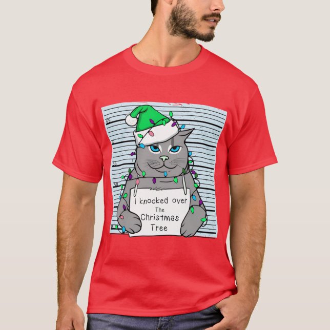 Julkatten rolig t shirt (Framsida)