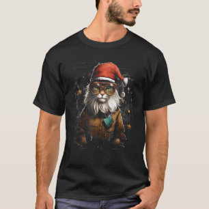 Julkatten Santa Hatt Jul Kitty Katt T Shirt