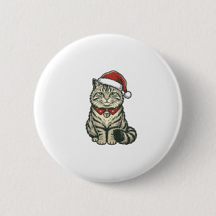 Julkatten Santa Hatt Vintage Gravyr Design_1 Knapp