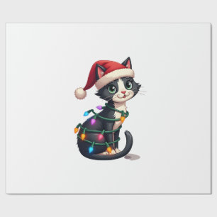 Julkatten Smoking svart katt julbelysning kattunge Presentpapper