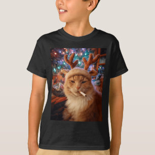 Julkatten som röker cigarett meme Gen Z-tröst T Shirt