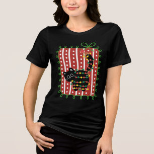 Julkatten trasslad i lampor – Sött Roligt T Shirt
