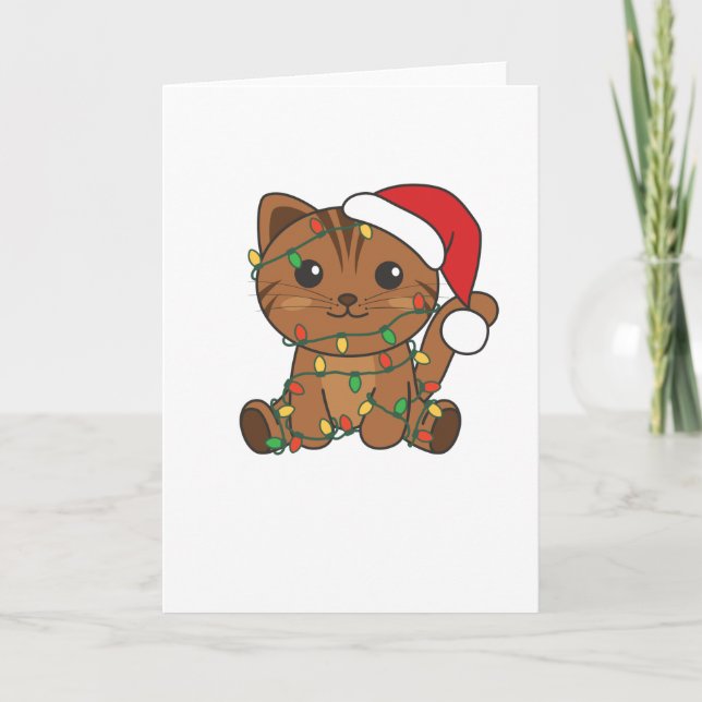 Julkatten Vinterdjur Katter Helgkort (Framsida)