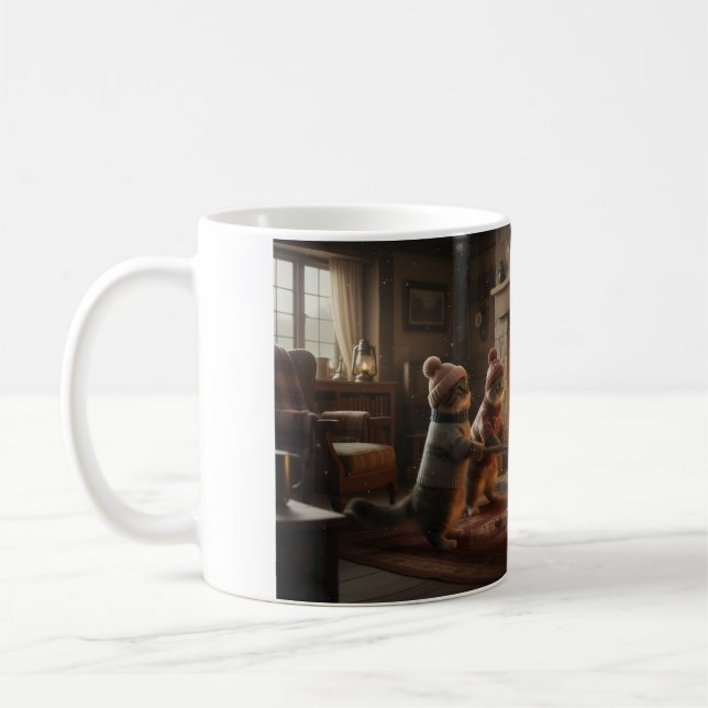 Julkatterna steker kastanjer kaffemugg (Vänster)