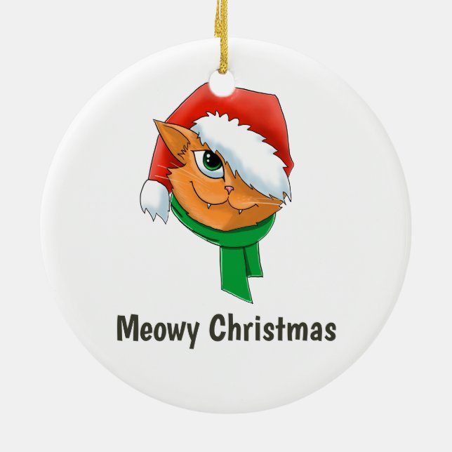 Julkattfoto Julgransprydnad Keramik (Baksidan)