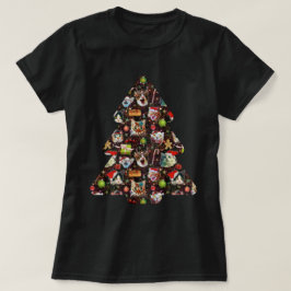 Julkatthuvud i rolig trädgalax för utrymme t shirt