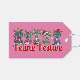 Julkattor i Coola i Rosa Presentetikett