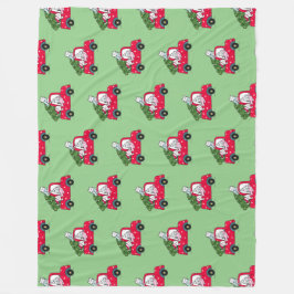 Julkattor i Red Lastbil Helgdag Fleecefilt