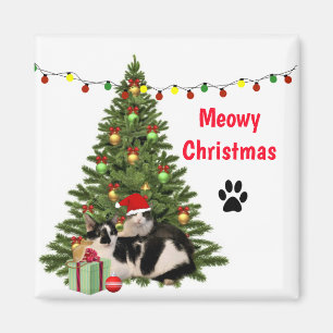 Julkattor under Helgdag Träd/KAT Lover Magnet