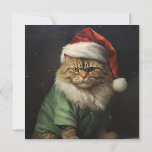 Julkatts julhälsningskort julkort