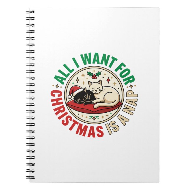 Julkattsömn Holiday Design Anteckningsbok (Framsidan)