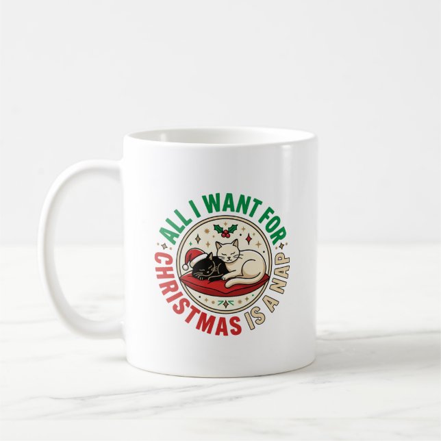 Julkattsömn Holiday Design Kaffemugg (Vänster)