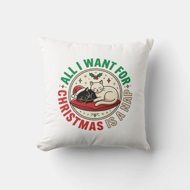 Julkattsömn Holiday Design Kudde (Framsida)