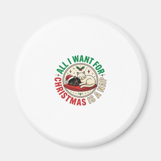 Julkattsömn Holiday Design Magnet (Framsidan)