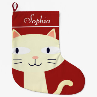 JULKATTSTRUMPOR, GULLIG FLICKAKTIGT VITKATT STOR JULSTRUMPA