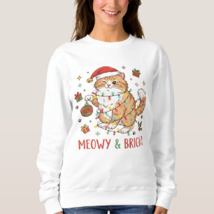 Julkattsvärmeddel med tomtehatt och lampor t shirt
