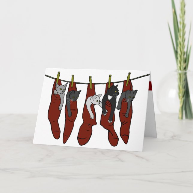 Julkattungar | Chatons de Nöel (mossiga) Kort, Kort (Framsida)