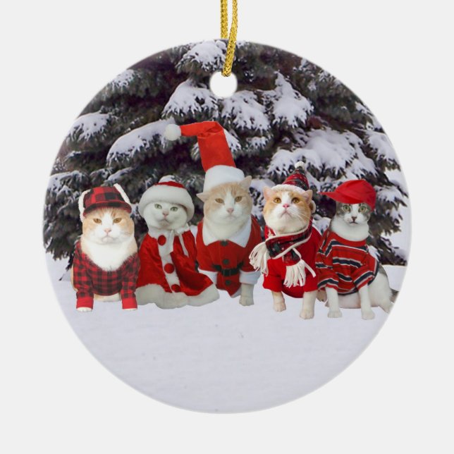 Julkattungar Julgransprydnad Keramik (Framsidan)
