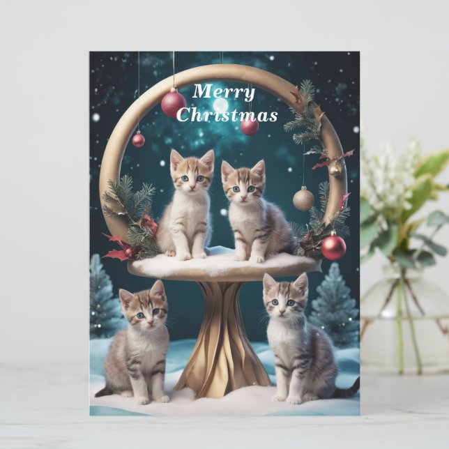 Julkattungar på Guld ställ (Stående Fram)