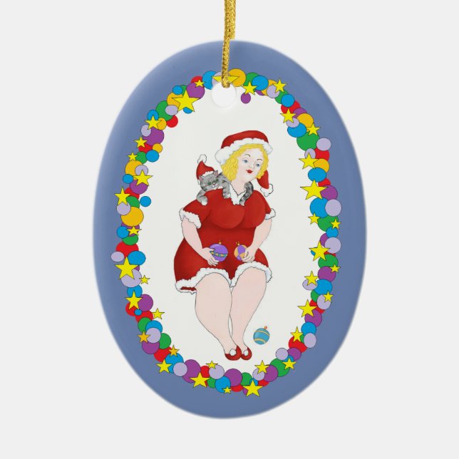 Julkattungehjälpreda Julgransprydnad Keramik (Framsidan)