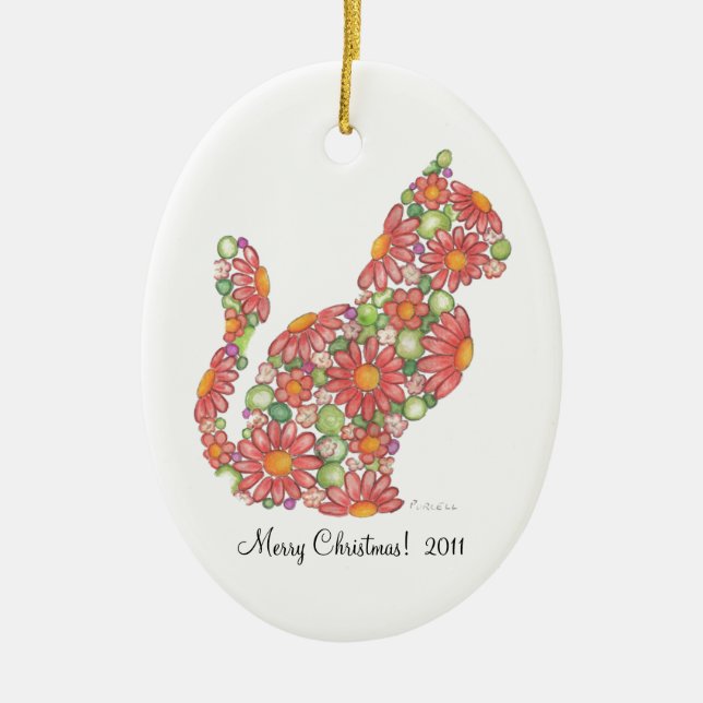 Julkattungeprydnad Julgransprydnad Keramik (Framsidan)