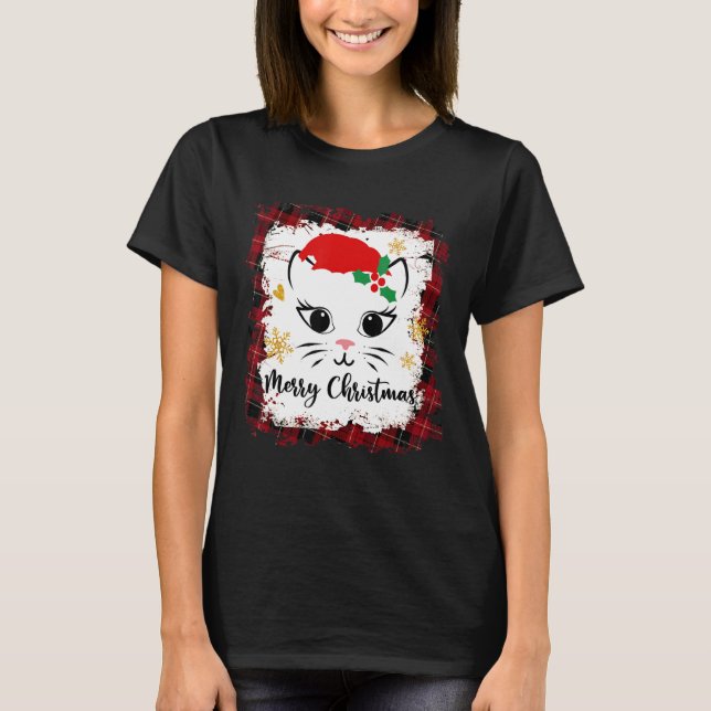 Julkett med Santa Hat God jul 2 T Shirt (Framsida)